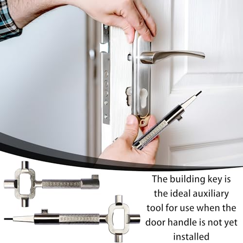 2er-Pack Universal ArchitektenschlüSsel,Lang Und Kurz BauschlüSsel,Zinkdruckguss Bauknochen,Mit Messskala,Passend FüR BauschlüSsel,UniversalschlüSsel FüR ZimmertüRen,TüRöFfnungswerkzeug.