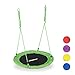 Produktbild Relaxdays Unisex  Erwachsene, grün Nestschaukel, rund, für Kinder & Erwachsene, verstellbar, Ø 90 cm, Garten Tellerschaukel, bis 100 kg, H x D: ca. 5 x 90 cm