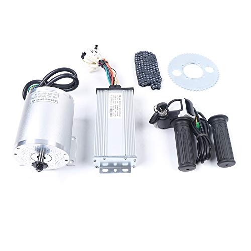 Ribasubb Electric Motorcycle Brushless Dc Motor Complete Kit, 48V 2000W 4300Rpm Electric Go Kart Motor, With 33A 15 Mosfet Controller, Battery Display And Lcd Throttle, T8F Crankset And T8F Chain #TOP4