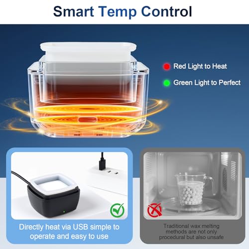 LIONVISON Men's Nose Wax Removal: Painless Hair Removal for Nose and Ears - with 100g Wax 40 Nose Hair Sticks 2 Silicone Pots - Portable Melt Machine for Home Travel Use (Black)