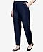 Alfred Dunner Women’s All Around Elastic Waist Cotton Short Twill Pants - Pull-On Style, Classic Cut, Figure Flattering Relaxed Fit, Navy, 18