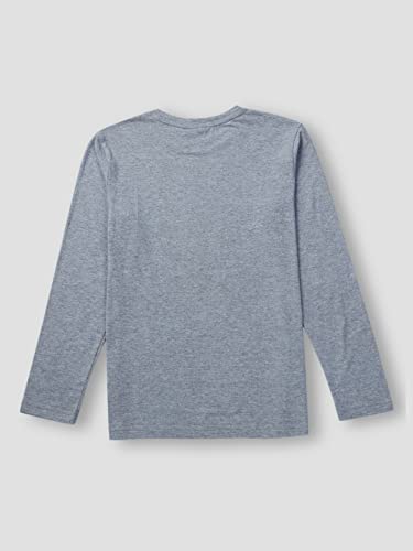 Image of Gini and Jony Boys Grey Printed Cotton Full Sleeves T-Shirt