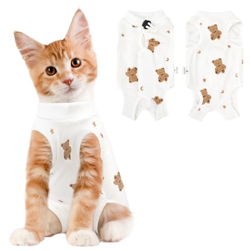 Coppthinktu Cat Recovery Suit Female Breathable Cat Onesie After Surgery Female for Abdominal Wounds or Skin Diseases Surgery Recovery Suit Kitten Surgical Onesie After Spay Wear Anti Licking