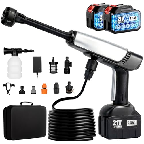 Image of Cordless Pressure Washer Battery Powered,Portable Power Washer with 2pcs 4.5Ah Battery&Charger & 6-in-1 Nozzle (new Size)