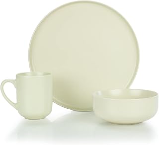 Everything Kitchens Modern Flat 12-Piece Dinnerware Set | Beige