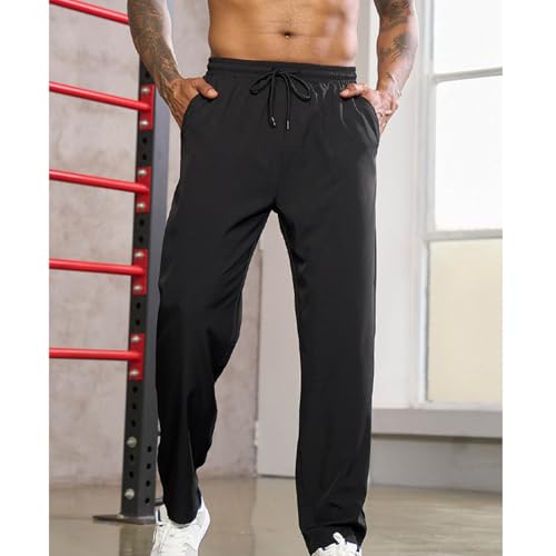 Pants for Men Summer Relaxed Fit Running Workout Trousers Mens Loose Jogging Pants Drawstring Casual Lightweight2