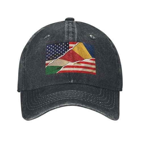 Casquette De Baseball Seychelles Seychelles Drapeau Américain États-Unis Amitié Trucker Hat Respirante Baseball Cap Confortable Chapeau Soleil pour Camping Badminton Athlétique