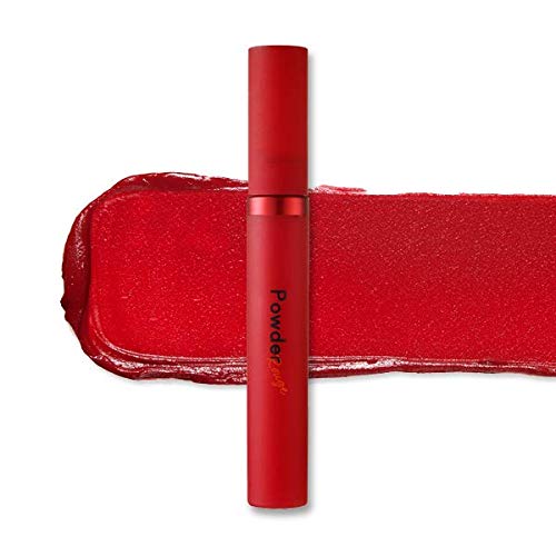 Etude House Powder Rouge Tint (RD304 More Red) | Red matte lip stain that fills the lips with dense pigment | Korean makeup