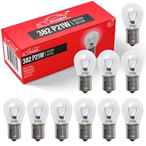 Xtremeauto 382 P21w Car Bulbs 10 Pack – Car Light Bulbs, Replace Indicator Bulb, Brake Light Bulbs, Stop And Tail Light Bulbs, Clear Light 12V BA15S 382 P21W Rear Break Light Bulbs, Replace Car Lights