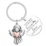 HUKUMA Beste Freundin Schlüsselanhänger Schutzengel mit Herz und Gravur, Beste Freundin Geschenke, Glücksbringer-7