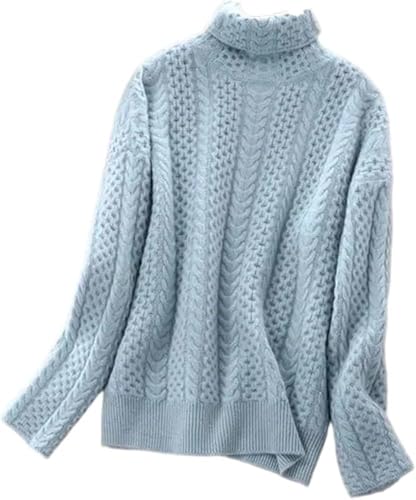 Womens Fashion Turtleneck Knitted Sweater Pullover Loose Korean Style Long