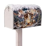 Magnetischer Briefkastendeckel, Standardgröße, Geburt Jesu – Briefkastenumschlag, Krippenszene | für Garten, Park, Vororte, Bauernhof, Nachbarschaft, Wohnung, Rand
