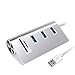 Produktbild Rocketek USB 3.0 Hub, Aluminium Tragbare 3 Port Dockingstation aus von mit 2 Steckplätzen und Multi in 1 Adapter Kompatibel mit iMac, Mac Book Air, Mac Book Pro, Mac Mini, PCs und Laptops