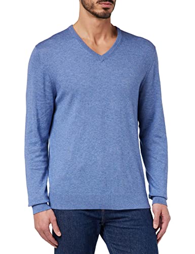 HACKETT LONDON Herren Cotton Cashmere V Pullover, Chambray, XXL