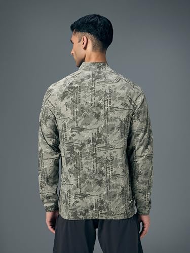 Image of TECHNOSPORT Men's Slim Fit All Over Print High Neck Jacket With TS-Flexi for Gym, Training, Winterwear