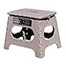 Non-Slip Folding Step Stool, Sturdy Safe Enough - Holds up to 300 Lb - 11 inch Footstool for Adults or Kids, Folding Ladder Storage/Opens Easy, for Kitchen,Toilet,Camping (Light Tan, 11'')