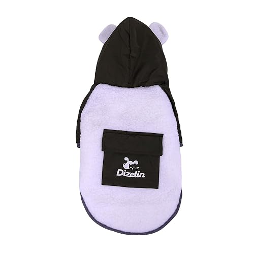 Abrigo de Invierno para Perro pequeño y Mediano con Capucha y Orejas Forro Polar cálido Chaqueta Cortaviento…