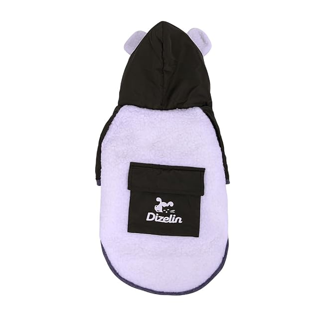 Abrigo de Invierno para Perro pequeño y Mediano con Capucha y Orejas Forro Polar cálido Chaqueta Cortaviento…