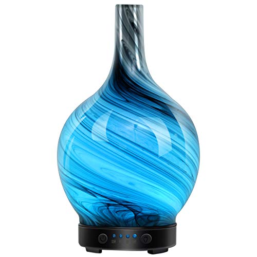 Aromatherapy Essential Oil Diffuser, Ultrasonic Cool Mist 120 ML Aroma Oil Diffuser, Whisper Quiet Humidifier with Time Setting and 7 Colors LED Lights Changing for Home Office (Grey)