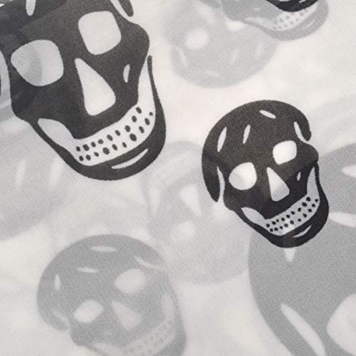 Wakauto Ladies Tulle Skull Pattern Printed Scarf Comfortable Long Style Fashion Soft Scarf Shawl Lady Girl 150 * 50cm3