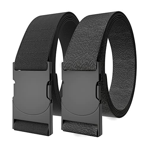 Stretch Belts 2-Pack | Heavy Duty Nylon | Easy Adjustable Buckle | Comfort Fit