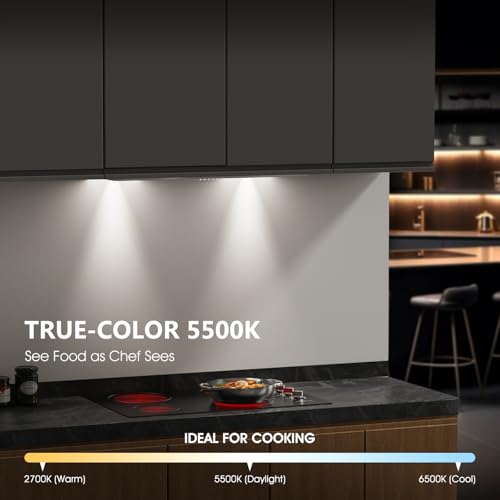 AURAKICH Range Hood 30 Inch Insert - 620CFM Built-in Kitchen Hood with TRUE-COLOR 5500K LED, Complete Exhaust Kit (Charcoal Filters + Duct Pipe), Ducted/Ductless Convertible