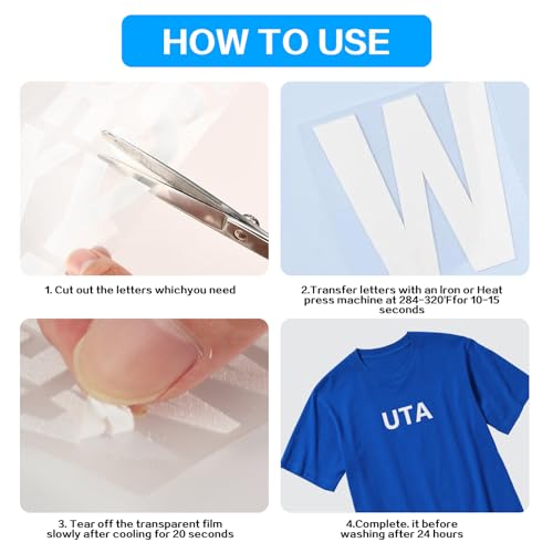 Miniatura 5 de 5 Hojas De Letras Para Planchar, Planchar Con Letras Y Números Para Planchar Para Ropa, Camisetas, Camisetas De Fútbol, Baloncesto, Decoración Diy