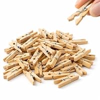 100 Stück Mini Wäscheklammern - Nachhaltiges Holz - Miniklammern - Kleine Holzklammern 25 mm - Clips für Fotohalter & Basteln