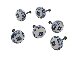 Dritz Home 47048A Ceramic Small Delft Ball Knob Handcrafted Knobs for Cabinets & Drawers