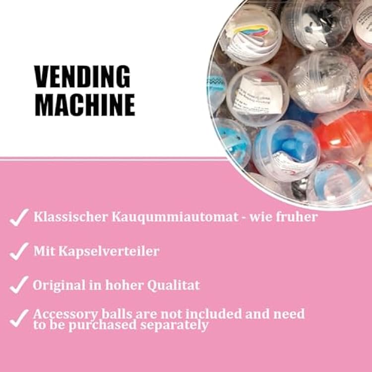 Vending Machine, 18.11 Big Bubble Gumball Machine Lockable Candy Gumball Dispenser Machine Large Capacity Toy Vending Machine for 1.26inch Ball,Yellow