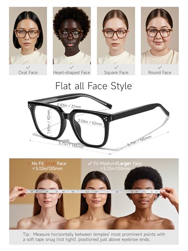 Image of Oversized Square Blue Light Glasses for Woman Men fashion Reduce Eyestrain Protection for TV /Computer /Gaming