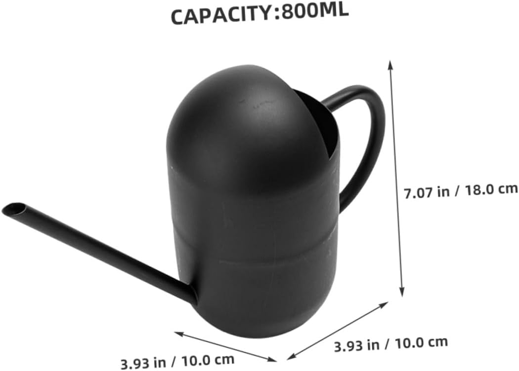 Stainless Steel Watering Can 800ml for Garden and Indoor Plants, Portable Small Metal Watering Kettle with Long Spout for Succulents and Flower Care