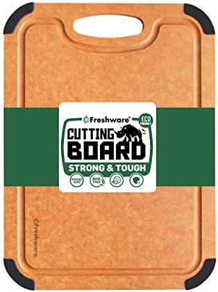 Cutting Board for Kitchen, Wood Cutting Board with Juice Grooves, Dishwasher Safe, Non-Porous, BPA Free, Small Cutting Board, 11.7 x 8.5-inch, Natural Slate