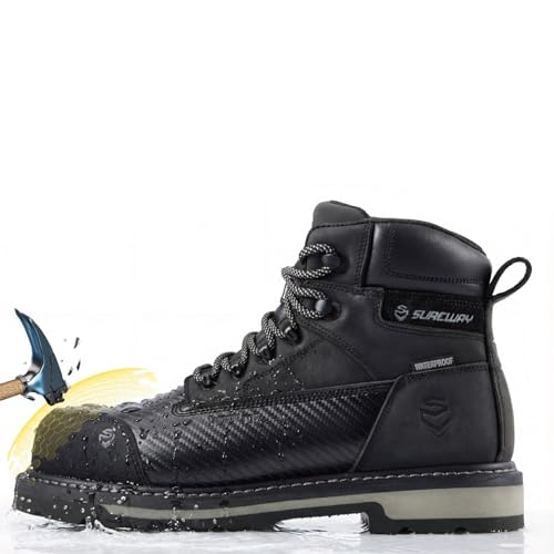 Image of SUREWAY 6in Waterproof Work Boots for Men, Leather, Soft /Composite Toe