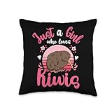 Kiwi Birds Just a Girl Who Loves Kiwis Throw Pillow