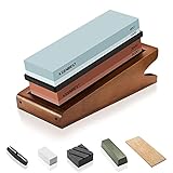 Sharpening Stone Whetstone Set 2 Side Grit 400/1000 3000/8000 Professional Kitchen Knife Sharpener...