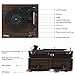 Vinyl Record Player with External Speakers, 3-Speed Belt-Drive Turntable, Vintage Vinyl LP Player with Wireless Input, Auto-Stop Switch, RCA for Music Lover & Home Decoration,Dark Brown Wood