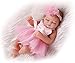 Reborn Baby Doll Harte Simulation Silikon Vinyl 10 Zoll 26 cm Wasserdichtes Bad Kind Spielzeug Geschenk Blume Rosa Mädchen mit geschlossenen Augen Mohair mit Acrylaugen