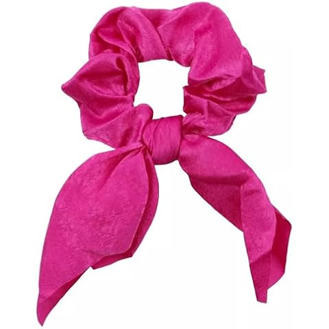 Mytoptrendz Hot Pink Satin Scrunchie with Scarf Cover