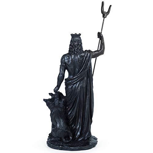 Estátua Hades Deus Grego Trevas Profundezas Cerbero 36cm (Preto)