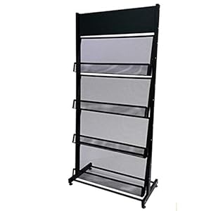 JIAGU Magazine Stand Informatierek Vloer Magazine Rack Tentoonstelling Publiciteit Rack Data Display Rack (Kleur: Zwart…