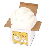 Filzen Wolle, 250g/8.82oz Roving Wool, Nadelfilz Wolle, Weiche Filzwolle Märchenwolle mit Box für Nadelfilzen, Woll-Roving, Faser-Roving-Woll-Oberteil,Trockenfilzen Spinnen Handwerk