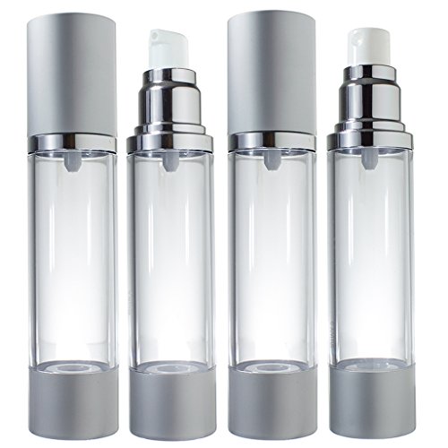 JUVITUS (4 pack 2 each spray and pump) 1.7 fl oz Airless Bottle Refillable Travel Set
