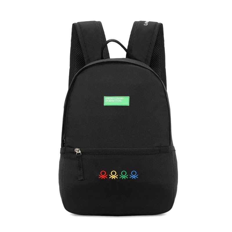 Image of UNITED COLORS OF BENETTON Citron Unisex Polyester 2 Compartment 12 L Casual Backpack - Black