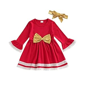 Baby Kerstmis outfit kleine kinderen meisjes jurk lange mouwen flanel festival rok A-lijn prinses tutu jurk hoge taille…
