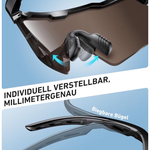 HAAYOT Schnelle Brille, Sportbrille, Fahrradbrille für Herren und Damen – 24g leichter TR-90-Rahmen, polarisiert und UV400… – Ansicht 5