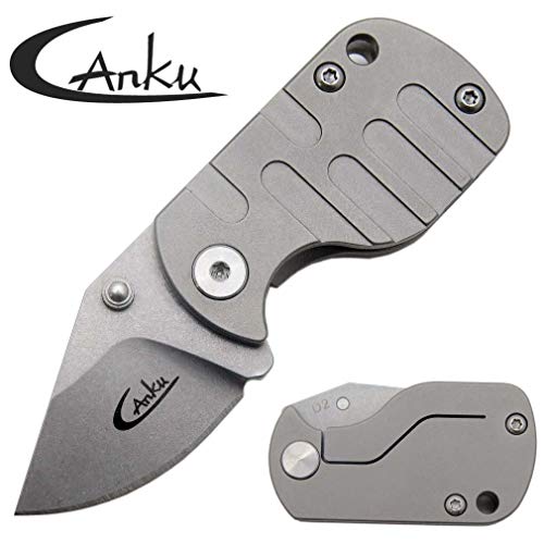 Ccanku C10 Folding Knives D2 Steel Blade Titanium Alloy Handle Outdoor Lightweight Camping Pocket Key Knife