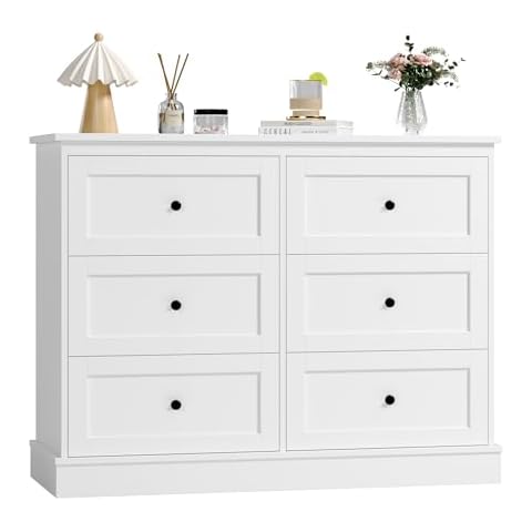 Commode FOREHILL 6 Tiroirs Blanche Cover