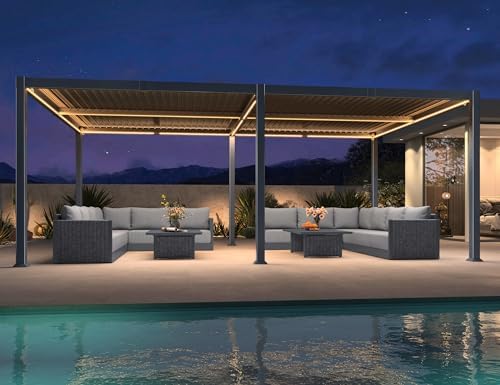 PURPLE LEAF Pergola Bioclimatique 4 x 6 m en Aluminium, Tonnelle ...