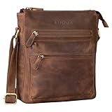 stilord 'mae' borsa a mano donna pelle vintage borsetta a tracolla piccola borsa da donna elegante vintage pochette crossbody bag leather in cuoio genuino, colore:marrone medio